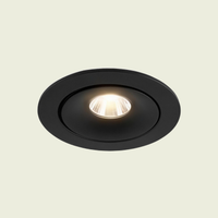 Recessed COB spotlight, black, adjustable gimbal