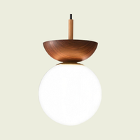 Japanese wood pendant light, walnut