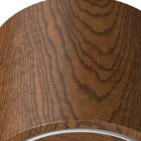 Walnut surface spotlight, close-up of the wood-grain finish and trim ring