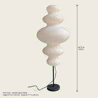 Gourd floor lamp dimensions, height 47.2 in (120 cm), shade 17.7 in (45 cm)