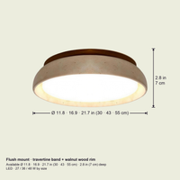 Wood frame ceiling light dimensions, diameters 11.8 in (30 cm), 16.9 in (43 cm), 21.7 in (55 cm)