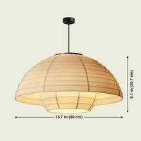 Woven Dome Pendant Light dimensions: 15.7 in (40 cm) diameter, 8.1 in (20.7 cm) high