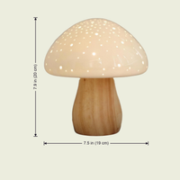 Ceramic Mushroom Table Lamp dimensions in inches and centimeters