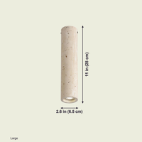 Large Travertine Cylinder Ceiling Light dimensions: 2.6 in (6.5 cm) diameter, 11 in (28 cm) high