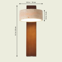 Travertine Wall Sconce cylinder head dimensions in inches and centimeters