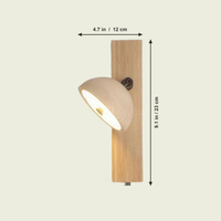 Travertine Wall Sconce dome head dimensions in inches and centimeters