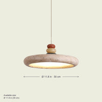 Travertine disc pendant dimensions: diameter 11.8 in (30 cm)