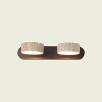 Travertine mirror wall sconce, Walnut, 2-Head