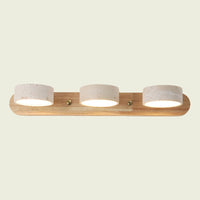 Travertine mirror wall sconce, Log, 3-Head