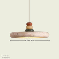 Travertine disc pendant dimensions: 11.8 in (30 cm) diameter