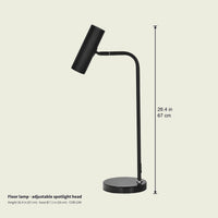Spotlight floor lamp dimensions, height 26.4 in (67 cm)