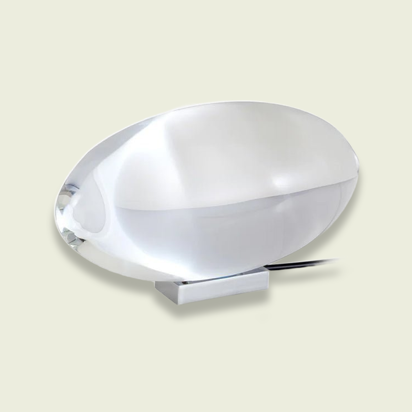 Aluminium Leaf Shadow Projection Lamp — clear crystal lens on a chrome base