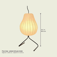 Silk pear floor lamp dimensions, height 34.1 in (86.5 cm)
