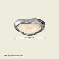 Organic Ceiling Light, Four Shapes in Chrome, Cream or Pink, Three-Color Dimming, LED