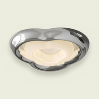 Organic Ceiling Light, Four Shapes in Chrome, Cream or Pink, Three-Color Dimming, LED