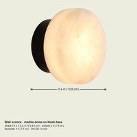 Marble dome wall sconce dimensions, shade 5.4 in (13.8 cm)