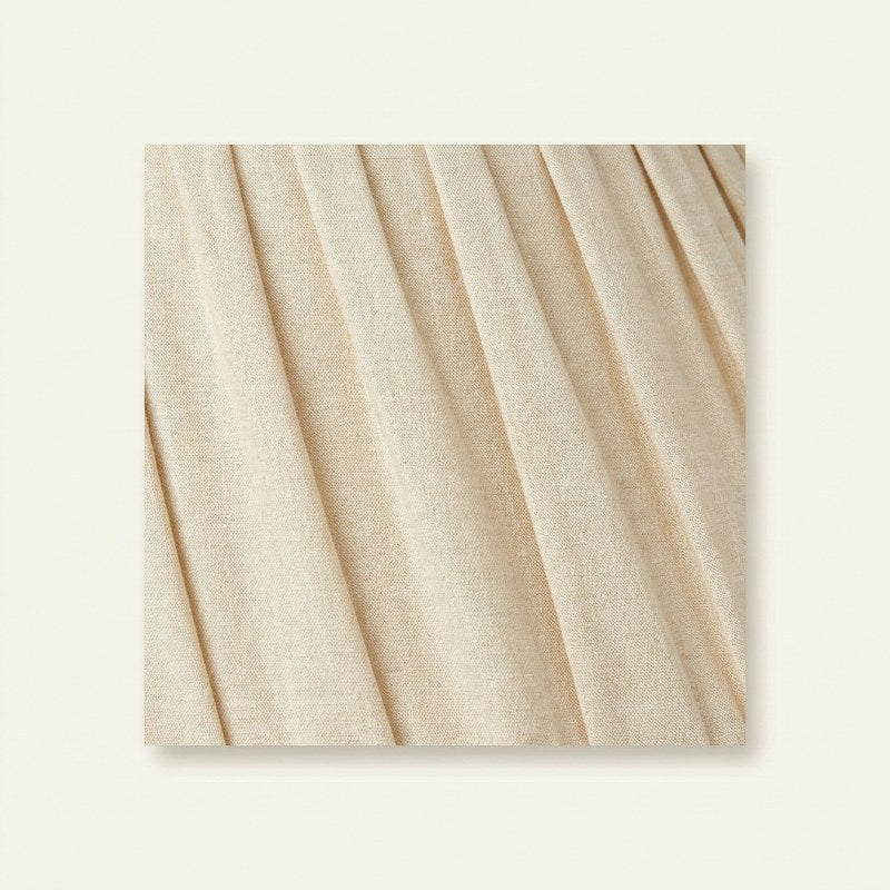 Pleated woven fabric lampshade swatch in oatmeal