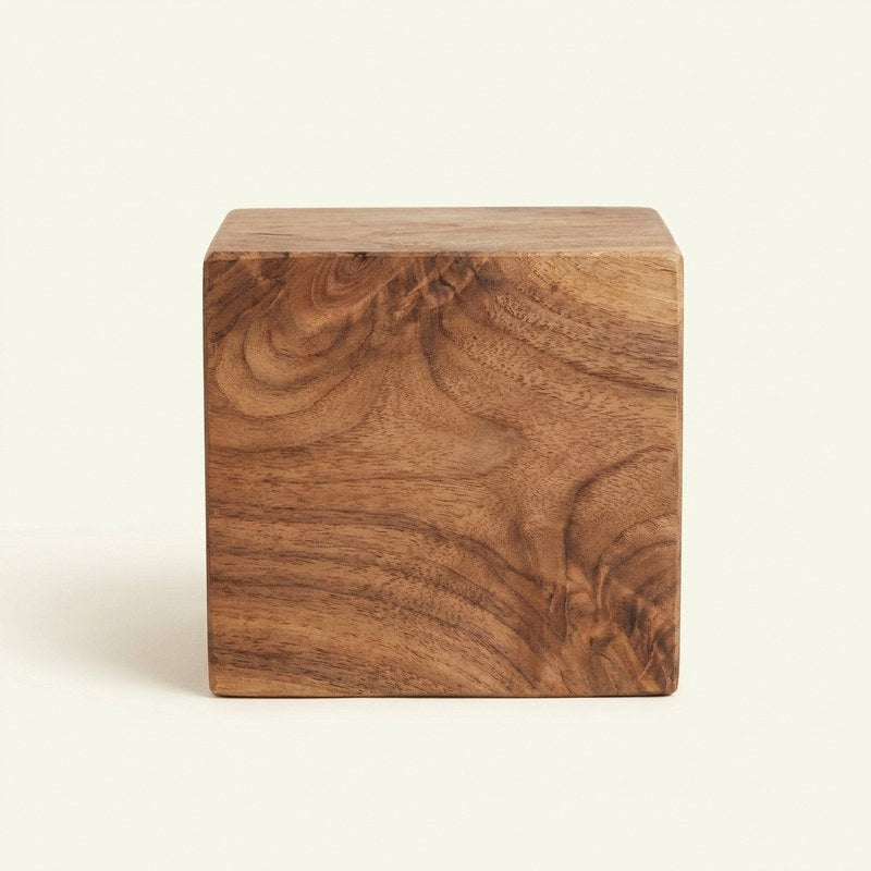 Solid walnut wood block showing natural grain